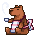 animated pixel sprite of a bear or capybara video game character